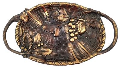 מגש ברונזה J. VAN NESTE אר נובו עתיק, חתום, אורך 32 ס"מ