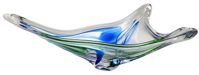 קערת זכוכית מורנו איטליה, מרשימה ואיכותית, אורך 48 ס"מ. 
פריט שביר או בגודל ו/או במשקל חריג 