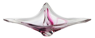 קערת זכוכית מורנו איטליה, מרשימה ואיכותית, אורך 44 ס"מ. 
פריט שביר או בגודל ו/או במשקל חריג 