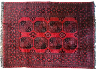 שטיח אפגני "רגל פיל", צמר בעבודת יד, 195X145 ס"מ