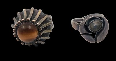 שתי טבעות כסף שונות, משקל כולל 17 גרם