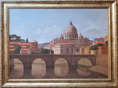 יעקב גבאי (1937-2020), רומא, שמן על בד, חתום, 65X46 ס"מ. 
פריט שביר או בגודל ו/או במשקל חריג 