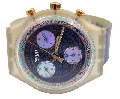 שעון יד SWATCH, שוויץ, עם סטופר, אולימפיאדת אטלנטה 1996, במצב עבודה, קוטר 35 מ"מ. 
"בית המכירות 
