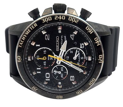 שעון יד SEIKO יפן, דגם SPORTURA כרונוגרף, ספיר קריסטל, סטופר, במצב עבודה, קוטר 45 מ"מ. 
"בית 