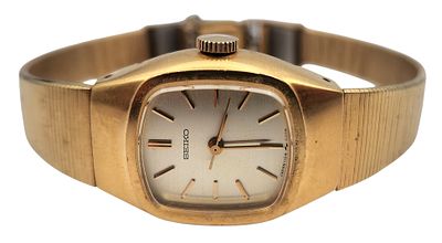 שעון יד SEIKO יפן, מכני מצופה זהב, במצב עבודה, קוטר 20 מ"מ. 
"בית המכירות אינו מתחייב לתקינות 