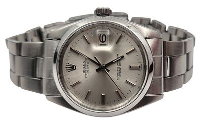 שעון יד ROLEX שוויץ, דגם OYSTER PERPETUAL DATE, מכני אוטומטי, במצב עבודה, כולל אחריות של רולקס 