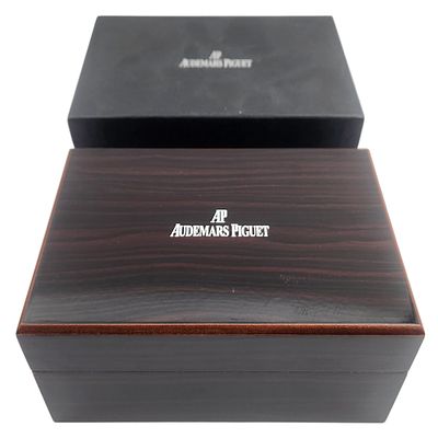 קופסת עץ מפוארת ומקורית לשעון AUDEMARS PIGUET, אורך 18X13X9ס"מ