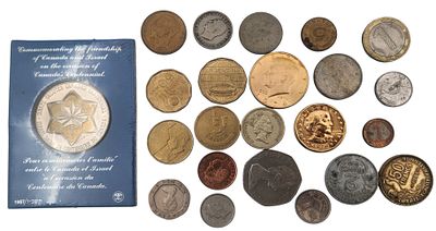 לוט 23 מטבעות שונים מהעולם, ייתכן שחלקם כסף