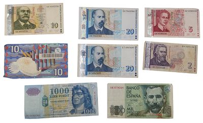 לוט 8 שטרות שונים מהעולם, מצבים שונים