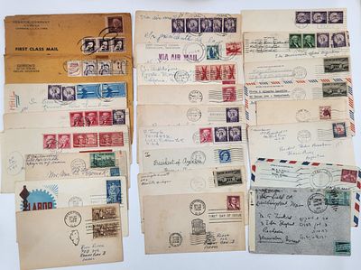 לוט 25 מעטפות מבוילות ארצות הברית שנות ה 50