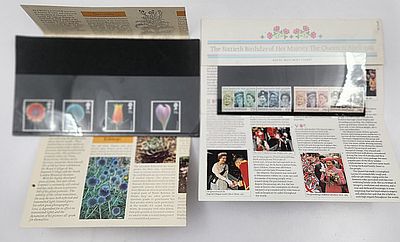 לוט 2 סדרות בולים מיוחדות, אנגליה 60 שנה למלכה אליזבט, וסידרת פרחים