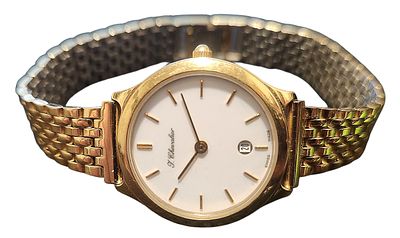 שעון יד J. Chevalier שוויץ, מצופה זהב, רצועה של "Miller", קוטר 25 מ"מ.