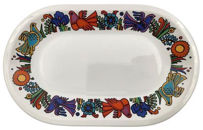 קערת הגשה פורצלן "VILLEROY &amp; BOCH" לוקסמבורג, דגם ACAPULCO, חתומה, אורך 25 ס"מ.