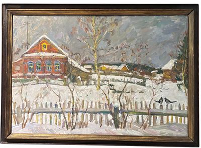 Виктор Семёнович Сорокин. Зимняя деревня. СССР, 1970-е гг. 
Холст, масло. 
Виктор 