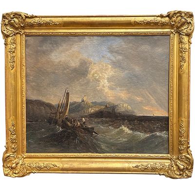 Морской пейзаж "Буря в море". Италия, Сицилия. Вторая половина 19 века. 
Холст, 