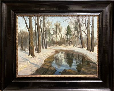 [Экспертиза ЦХЭ им. И.Е. Репина] Николай Евлампиевич Бубликов(1871-1942). Ранняя весна, начало 