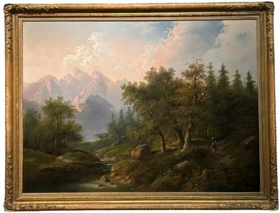 Eduard Boehm (Эдуард Бем), (1830-1890). Лесной пейзаж.Австрия, середина 19 