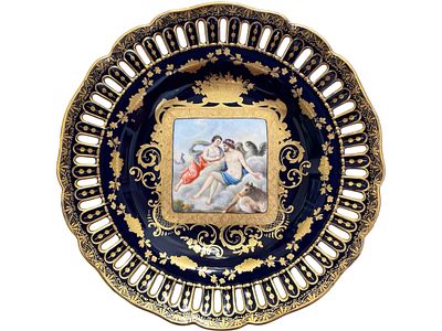 Royal Vienna Manufactory. Сухарница. Блюдо с прорезным бортом. Королевская Венская 