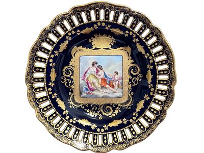 Royal Vienna Manufactory. Сухарница. Блюдо с прорезным бортом. Королевская Венская 