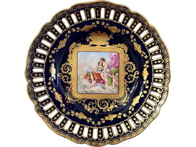 Royal Vienna Manufactory. Сухарница. Блюдо с прорезным бортом. Королевская Венская 