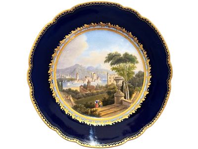 Декоративная тарелка с пейзажем "Lago di Como" (озера Комо). Италия, Ломбардия. Частная 
