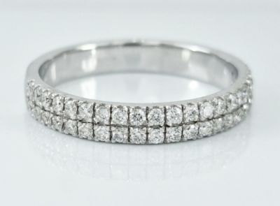 Iternity ring 14K double stripe of completely natural diamonds with a total weight of 0.45 