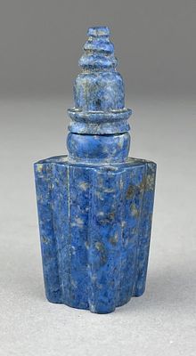 Bactrian Lapis Lazuli Vessel 300-200 BCE. Bactrian lapis lazuli vessel, made in two parts, a 