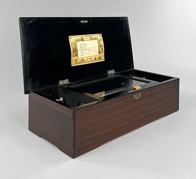 19th C. Swiss Cylinder Music Box. Antique Swiss cylinder music box, playing eight different 