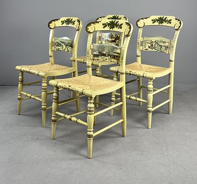 4 Hitchcock Limited Ed Christmas Chairs 1972-1975. Set of four L. Hitchcock (Riverton 