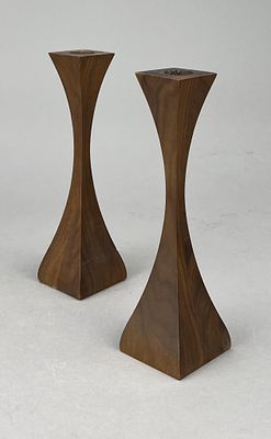 Mid Century Danish Modern style. Pair of Mid Century Danish Modern style candlesticks, in the 