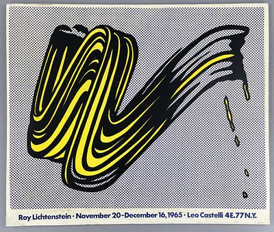 Roy Lichtenstein Brushstroke '65 Exhibition Poster. After Roy Lichtenstein (American, 1923-1997) 