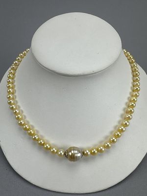20 Inch Sterling Clasp Cultured Pearl Necklace. Clasp is marked B 925. Round pearls measure 