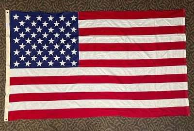 Printed Nylon American Flag with Grommets. 50-star printed American flag made of nylon with 