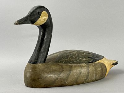 Large Canadian Goose Wood Decoy with "RJK" Marking. Large Canadian Goose decoy, measuring 