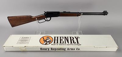 Henry Model H001 .22 LR Lever Rifle. Henry Model H001 lever-action rifle chambered in .22 LR 