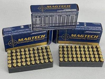 MagTech 380 Auto 150 Rounds JHP 95-Grain. Three boxes of MagTech .380 Auto pistol ammunition 