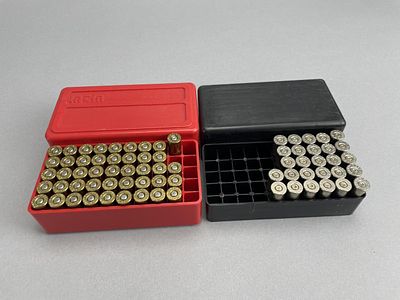 70 Rounds Spent Brass .357 Magnum Ammunition. Two containers holding a total of 70 rounds of 