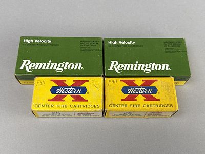 .25 ACP Ammo (194), Remington & Western. Lot of .25 ACP ammunition, comprising four boxes: two 