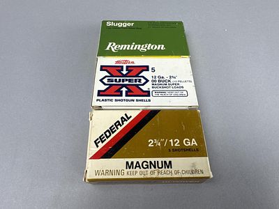 12ga Shotgun Shells - Remington, Federal, Western. Remington, Federal, and Western brand 