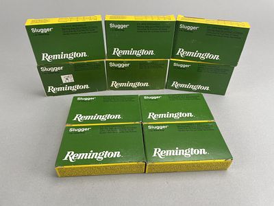 Remington Slugger 12ga 2 3/4in Slugs (50 Shots). Ten unopened boxes of Remington Slugger 12 