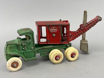 Hubley 'General' Digger Shovel Toy, Cast Iron. Hubley 'General' Digger Shovel cast iron toy 