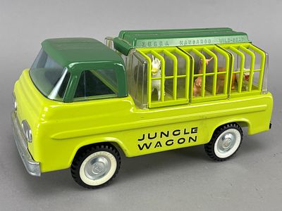 Vintage Nylint Jungle Wagon Toy Truck, 11in. Vintage Nylint Jungle Wagon pressed-steel toy truck 