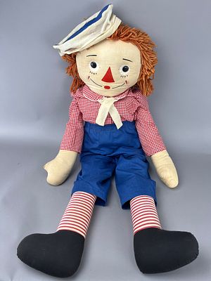 50" Vintage Raggedy Andy Doll. Large vintage Raggedy Andy doll measuring approximately 50 inches 