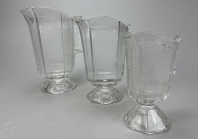 Bryce Bros. Pleat & Panel Graduated Pitchers Set. Bryce Brothers (Pittsburgh, Pennsylvania / 