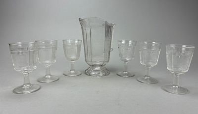 Bryce Bros. Pleat & Panel Lemonade Set. Bryce Brothers (Pittsburgh, Pennsylvania / Hammondsville 
