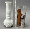 Group Lot: Hobnail Vase, Cartoon Tumbler, Bowl, Ashtray. Group lot of four collectible items Image - 7