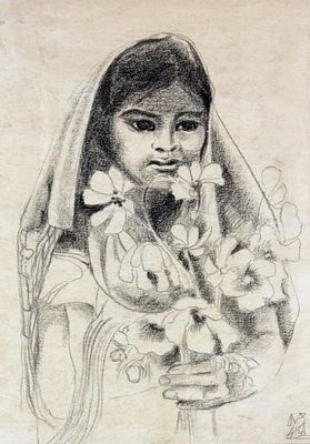 Alza Stratton-Hentschel (AM, 1911-1982) Drawing. Alza Jessamond Stratton-Hentschel (American 