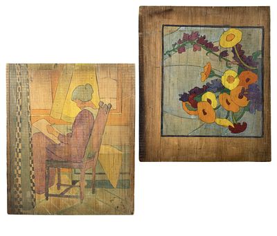 Flora Schofield (AM, 1871-1960) Painted Wood Block. Flora Itwin Schofield (also known as Flora 