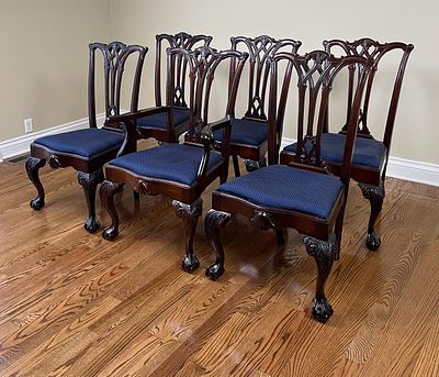 Set of 6 Chippendale Mahogany Dining Chairs. Set of six Chippendale style dining chairs 
