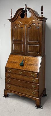 New England Queen Anne Style Cherry Secretary. Wright Table Company (Morganton, North Carolina) 
